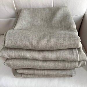 4 Exclusive Fabrics & Furnishings 50W x 120L BEIGE LINED Polyester Curtains